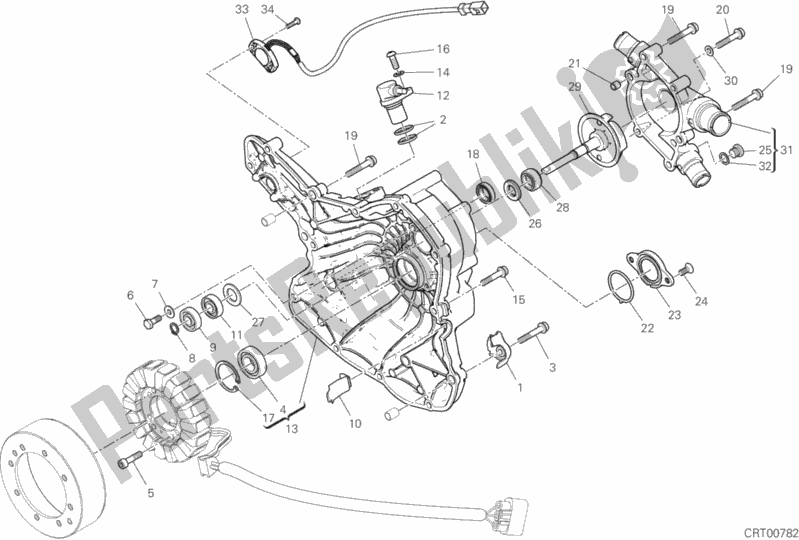 Alle onderdelen voor de Generator Deksel van de Ducati Multistrada 1260 ABS USA 2018